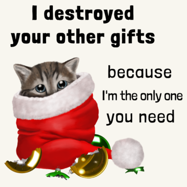 Motiv Süße Katze hat die Weihnachtsgeschenke zerstört