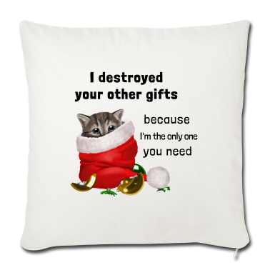 weihnachtsgeschenk oma Kissenbezug - Süße Katze hat die Weihnachtsgeschenke zerstört