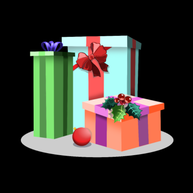 Motiv Lustige Weihnachtsgeschenke mit Schleife Geschenk