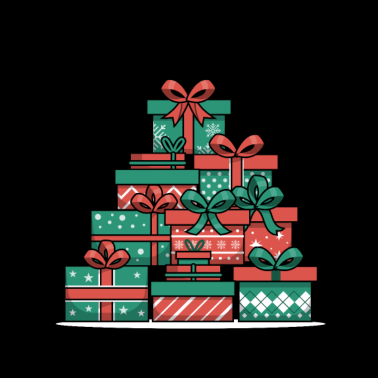 Motiv Geschenke lustige Weihnachtsgeschenke gestapelt