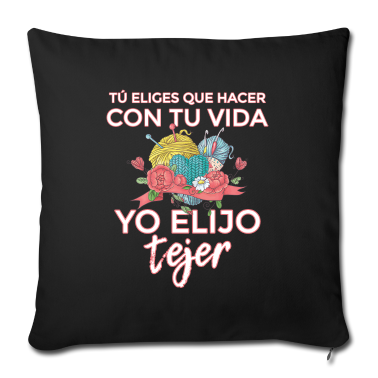 weihnachtsgeschenk oma Kissenbezug - yo elijo tejer stricken häkeln Wolle Nadeln Spruch