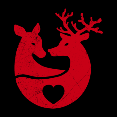 Motiv Weihnachten Hirsch Rentier Paar verliebt Geschenk