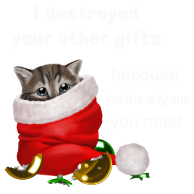 Motiv Süße Katze hat die Weihnachtsgeschenke zerstört