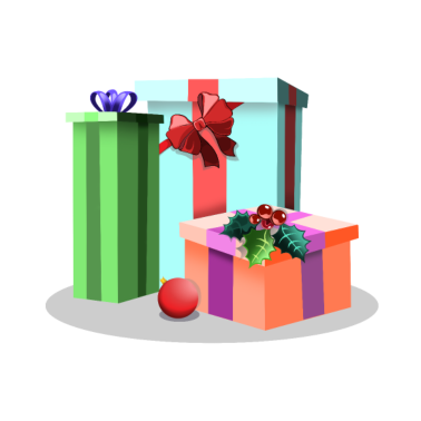 Motiv Lustige Weihnachtsgeschenke mit Schleife Geschenk