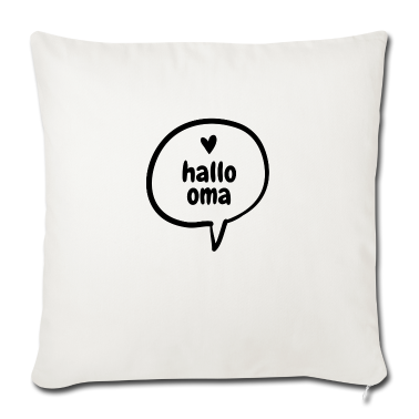 Geschenk Oma Kissenbezug - Hallo Oma - love (Sprechblase schwarz)