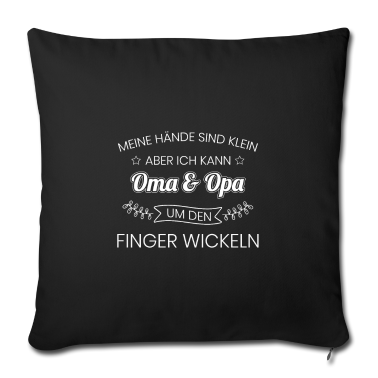 Geschenk Oma Kissenbezug - Oma & Opa um den Finger Wickeln Spruch Familie