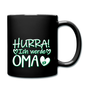 Geschenk Oma Tasse - Hurra Ich werde Oma Schwangerschaft Baby Motiv