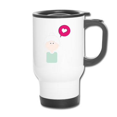 Geschenk Oma Thermobecher - Oma mit Herz