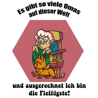 Motiv Fleißigste Oma Grandma Großmutter mit Katze