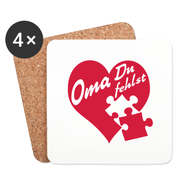 Geschenk Oma Untersetzer - Oma du fehlst | ich vermisse Oma