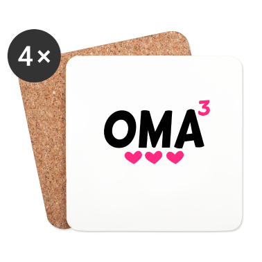 Geschenk Oma Untersetzer - Dreifache Oma - Oma hoch Drei