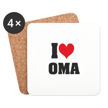 Geschenk Oma Untersetzer - I Love Oma - Ich liebe Oma