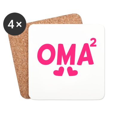 Geschenk Oma Untersetzer - Oma hoch Zwei -Zweifache Oma