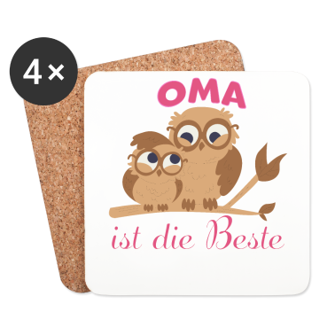 Geschenk Oma Untersetzer - Oma ist die Beste Eulen Oma mit Enkelkind
