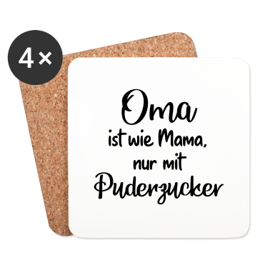 Geschenk Oma Untersetzer - Oma Puderzucker