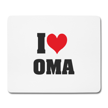 Geschenk Oma Mousepad - I Love Oma - Ich liebe Oma