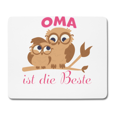 Geschenk Oma Mousepad - Oma ist die Beste Eulen Oma mit Enkelkind