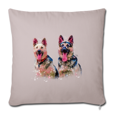 weihnachtsgeschenke für oma und opa Kissenbezug - schäferhund zwillinge freunde