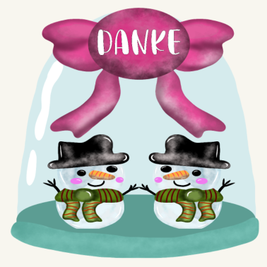 Motiv Dankeschön DANKE Schneemann WINTER WEIHNACHTEN