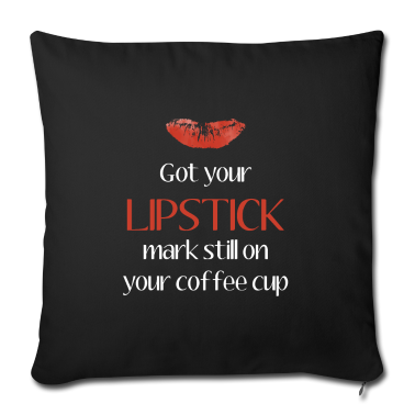 weihnachtsgeschenke für oma und opa Kissenbezug - Lipstick mark coffee cup drink