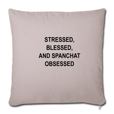 weihnachtsgeschenke für oma und opa Kissenbezug - Stressed blessed and Snapchat obsessed | | T-Shirt