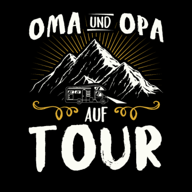 Motiv Oma und Opa auf Tour Camper Camping Wohnmobil