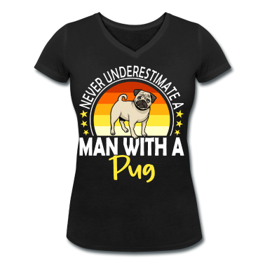 geburtstagsgeschenke mama T-Shirt - Never Underestimate A Man With A Pug Mops Geschenk