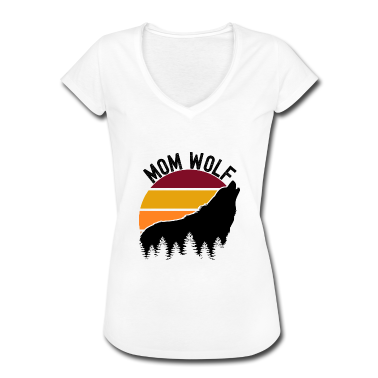 geburtstagsgeschenke mama T-Shirt - Mama Wolf heulen Wald Retro Sonnenuntergang
