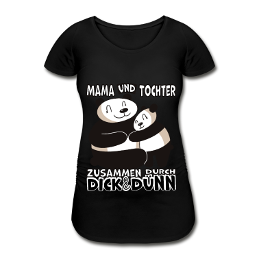 geburtstagsgeschenke mama T-Shirt - Mama und Tochter durch dick & dünn Panda