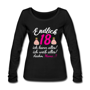 geburtstagsgeschenke mama Langarmshirt - Endlich 18 | Hilfe Mama Geburtstagsgeschenk