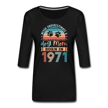 geburtstagsgeschenke mama Langarmshirt - Hund Mama geboren 1971 50. Geburtstagsgeschenk