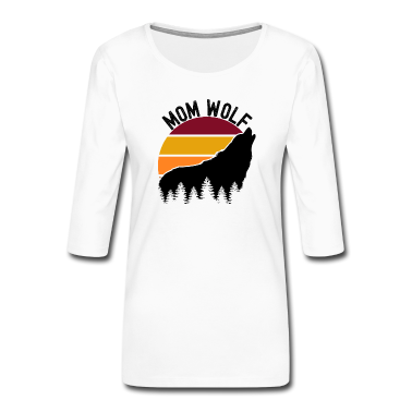geburtstagsgeschenke mama Langarmshirt - Mama Wolf heulen Wald Retro Sonnenuntergang