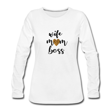 geburtstagsgeschenke mama Langarmshirt - wife mom boss Shirt Muttertag T-Shirt - Mama Shirt