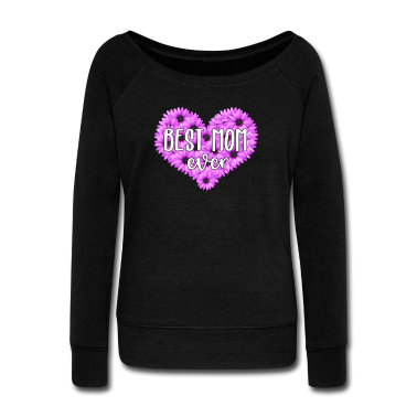 geburtstagsgeschenke mama Langarmshirt - BEST MOM EVER LILA BLUMEN MUTTER MAMA GESCHENK