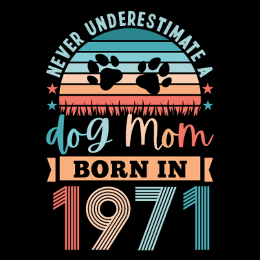 Motiv Hund Mama geboren 1971 50. Geburtstagsgeschenk