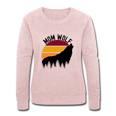 geburtstagsgeschenke mama Pullover - Mama Wolf heulen Wald Retro Sonnenuntergang