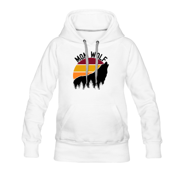 geburtstagsgeschenke mama Hoodie - Mama Wolf heulen Wald Retro Sonnenuntergang