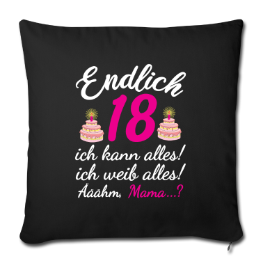 geburtstagsgeschenke mama Kissenbezug - Endlich 18 | Hilfe Mama Geburtstagsgeschenk