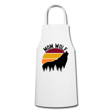 Geburtstagsgeschenke Mama Schürze - Mama Wolf heulen Wald Retro Sonnenuntergang