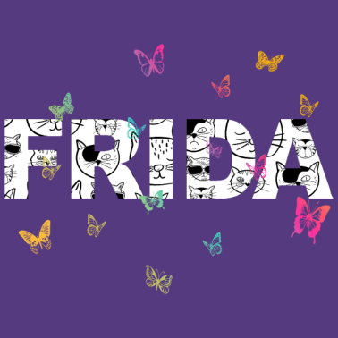 Motiv Frid a - Schöner Name mit Katzen & Schmetterlingen