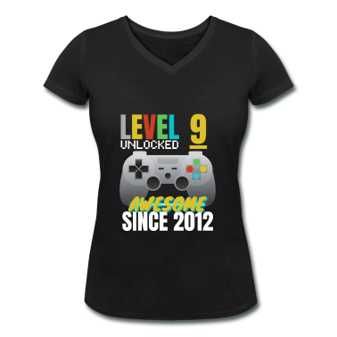 Geschenk Freundin Geburtstag T-Shirt - Level 9 seit 2012 freigeschaltet Awesome