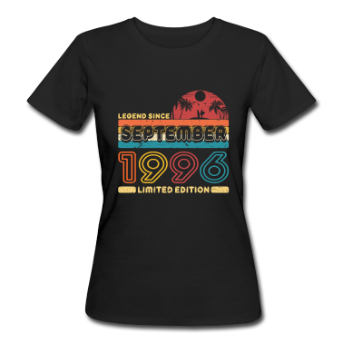 Geschenk Freundin Geburtstag T-Shirt - Geburtstag 1996 September Retro Legend Since Palme