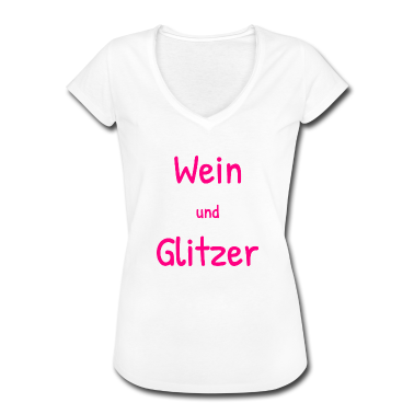 Geschenk Freundin Geburtstag T-Shirt - Wein Glitzer Wunderbar Trinken Freundin Frauen