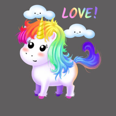 Motiv Einhorn Liebe Regenbogen Wolken Freundin Geschenk