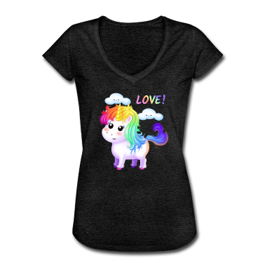 Geschenk Freundin Geburtstag T-Shirt - Einhorn Liebe Regenbogen Wolken Freundin Geschenk