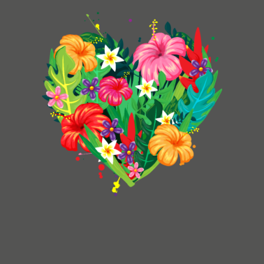 Motiv Hawaii Herz tropische Blumen Freundin Geschenk