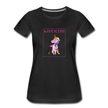 Geschenk Freundin Geburtstag T-Shirt - Wineicorn Wein Einhorn Weinglas Freundin Geschenk