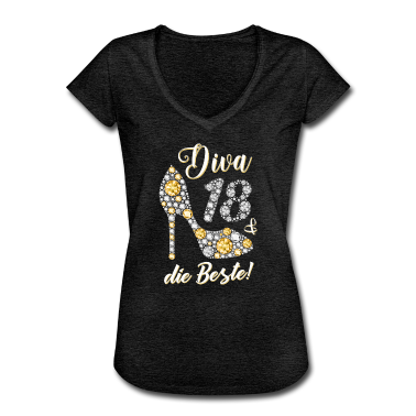 Geschenk Freundin Geburtstag T-Shirt - Diva die Beste Diamanten Geschenk 18. Geburtstag