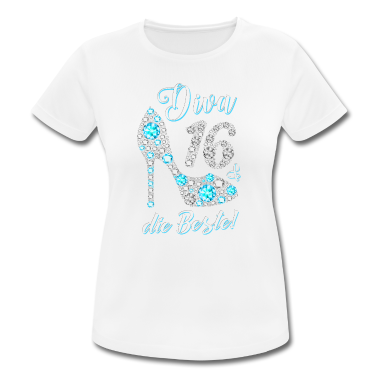 Geschenk Freundin Geburtstag T-Shirt - Diva die Beste Diamanten 16. Geburtstag Geschenk