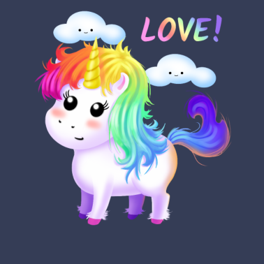 Motiv Einhorn Liebe Regenbogen Wolken Freundin Geschenk